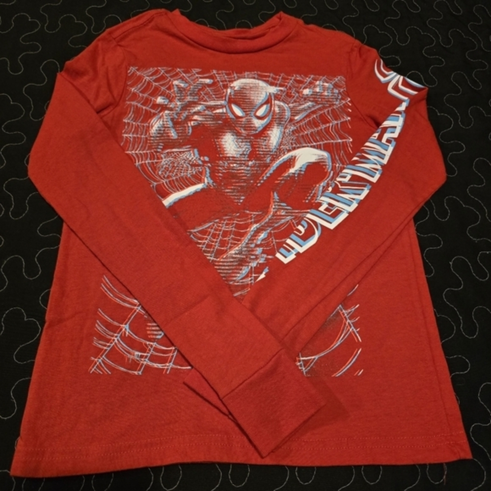 Marvel Spider-man Boys Superhero Long Sleeve‎ Graphic T-Shirt Red Size 4/5 XS